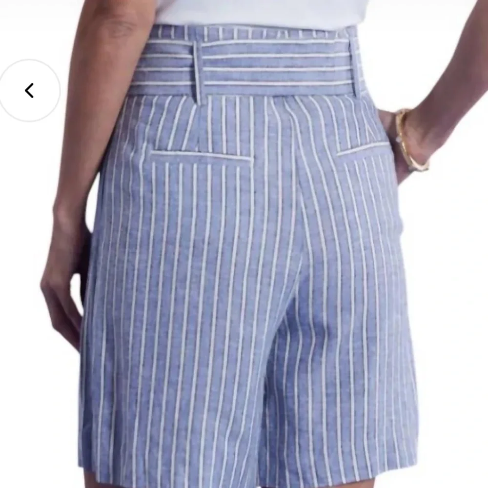 Tyler Boe blue White Striped linen blendConner Stripe Short size 4 - Picture 3 of 6